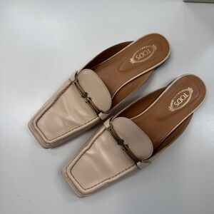 Tod’s Buckle Slip on Loafers Blush Nude 8.5